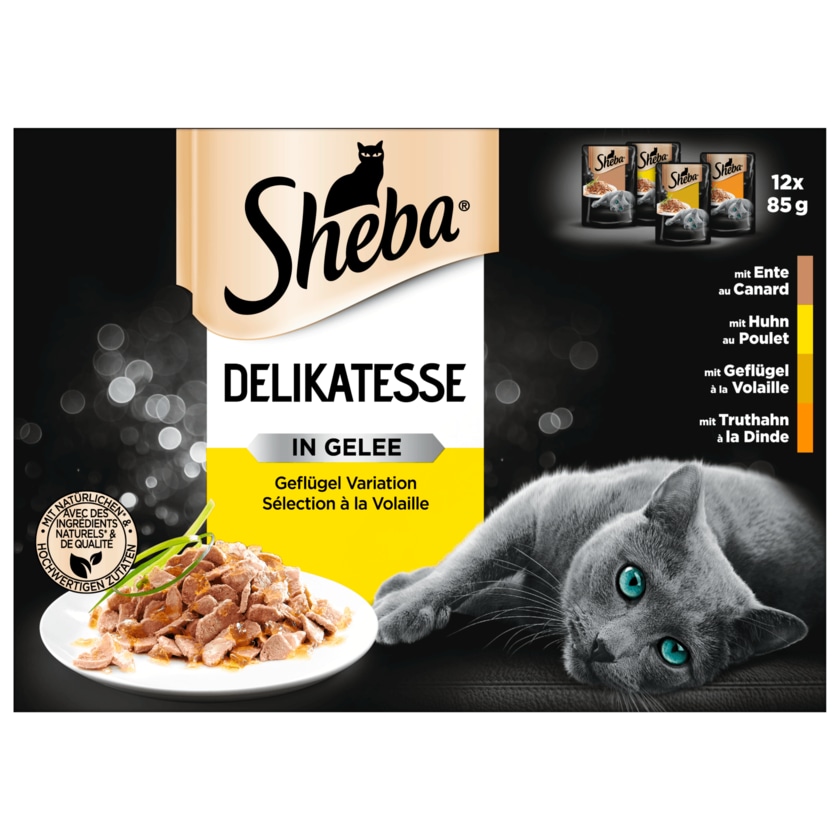 Sheba Portionsbeutel Multipack Delikatesse in Gelee Geflügel Variation 85g